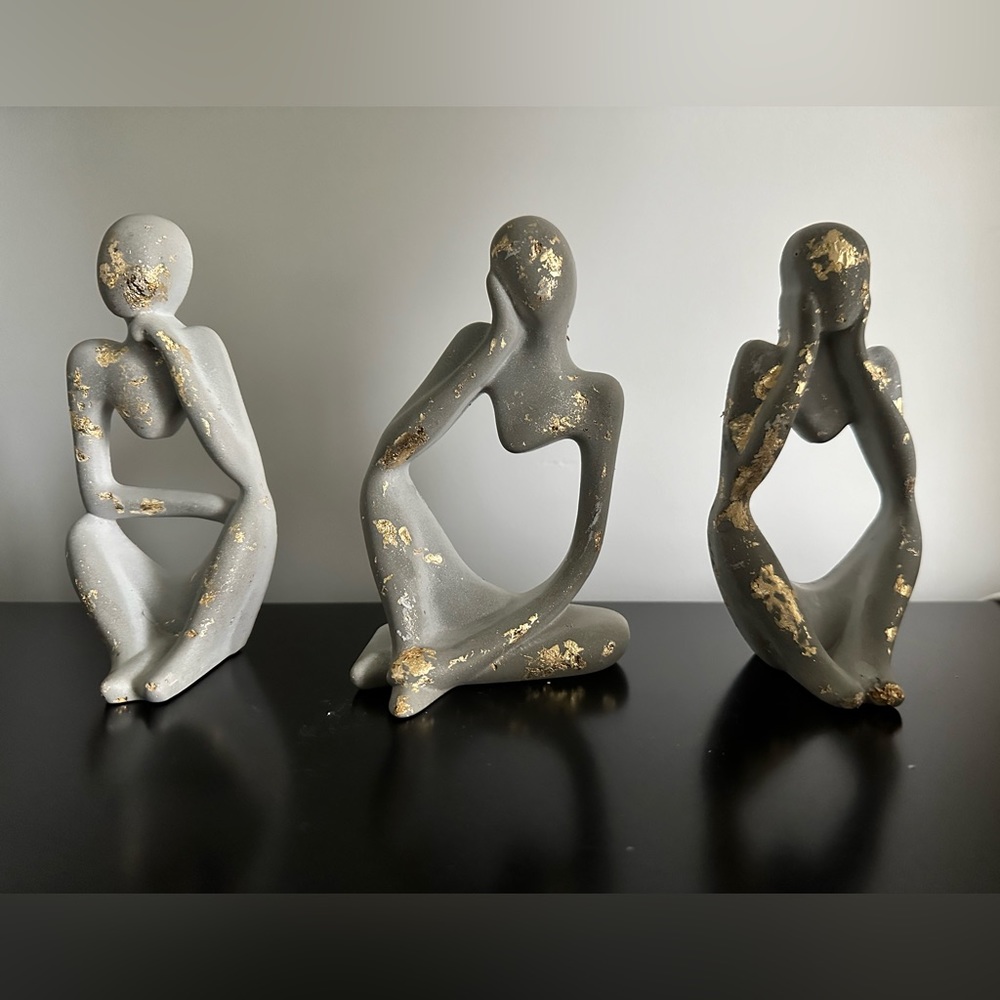 Abstract Thinkers Sculptures, Set of 3